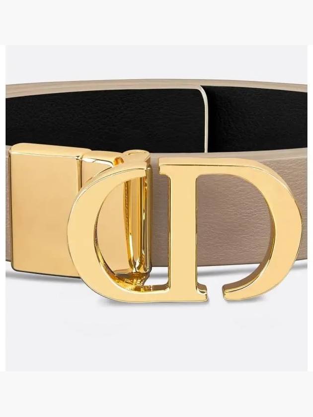 30 Montaigne Reversible Smooth Calfskin Belt Black Beige - DIOR - BALAAN 6