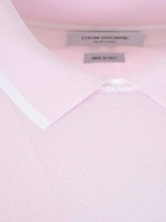 Women's Tipping Jersey Viscose Knit Top Pink - THOM BROWNE - BALAAN 4