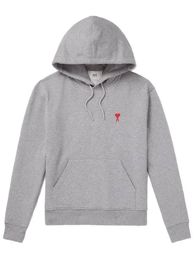 Heart Small Logo Hoodie Grey - AMI - BALAAN 2