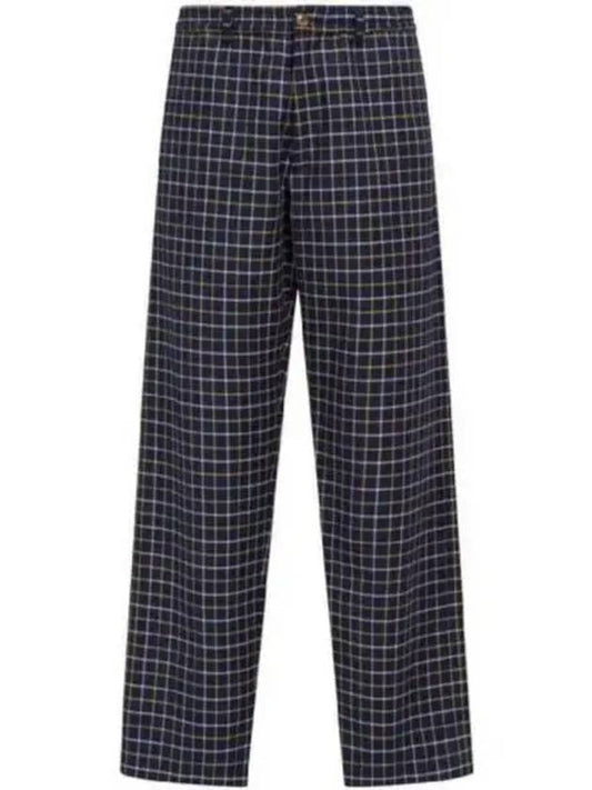 Men s Check Cotton Wool Pants Blue Marine PUMU0156A3UTC317CHB94 - MARNI - BALAAN 2