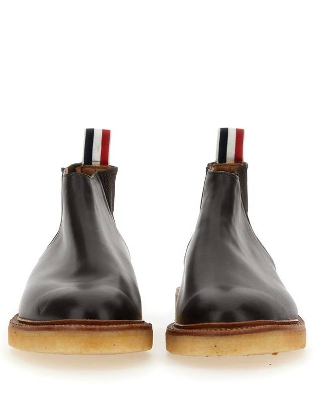 Crepe Sole Mid Top Calfskin Chelsea Boots Dark Brown - THOM BROWNE - BALAAN 5