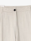 Denim Wide Slacks Cream Beige - NOIRER FOR WOMEN - BALAAN 11