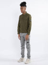 Lens Wappen Gabardine Overshirt Zip Up Jacket Ivy Green - CP COMPANY - BALAAN 3