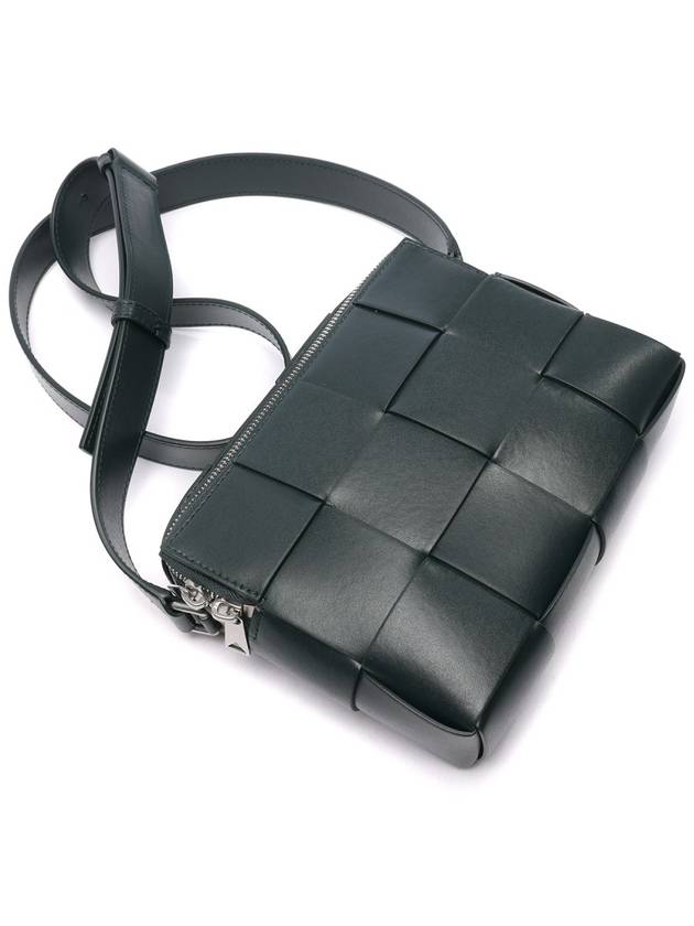 Cassette Intrecciato Leather Cross Bag Inkwell - BOTTEGA VENETA - BALAAN 6