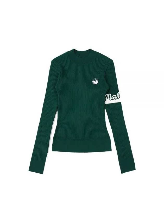 Sleeve Logo Point Basic Knit GREEN WOMAN M3322PKT14GRN - MALBON GOLF - BALAAN 1