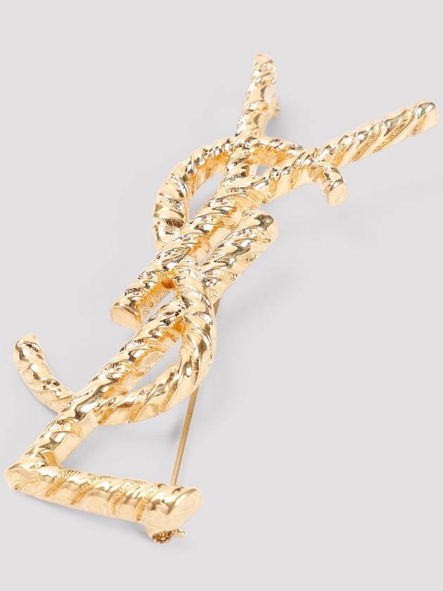 Opyum Ysl Twisted Brooch In Metal Gold - SAINT LAURENT - BALAAN 4