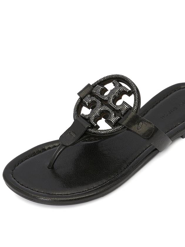 Women's Miller Leather Flip Flops Black - TORY BURCH - BALAAN 8