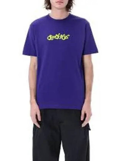 Arrow Neon Velour Lettering Short Sleeve T-Shirt Purple - OFF WHITE - BALAAN 2