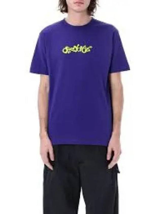 Arrow Neon Velor Lettering Short Sleeve T-Shirt Purple - OFF WHITE - BALAAN 2