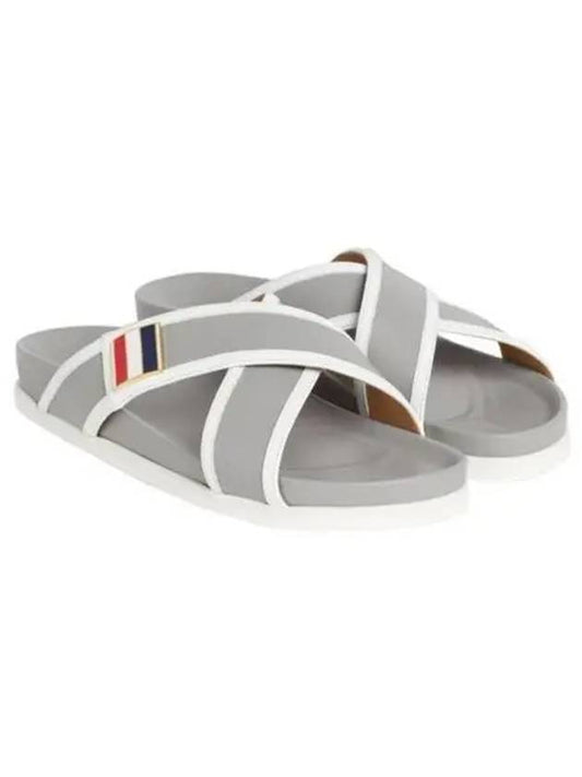 Three Stripes Buckle Cross Sandals Dark Grey - THOM BROWNE - BALAAN 2