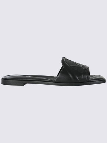 Alexander McQueen Black Leather Flats - ALEXANDER MCQUEEN - BALAAN 1