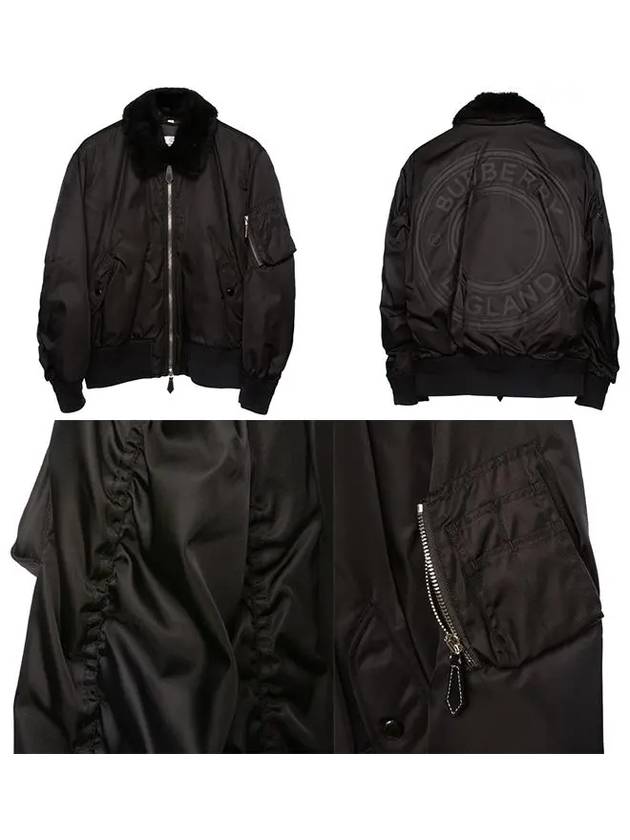 Logo sharing bomber jacket black 8041381 - BURBERRY - BALAAN 8