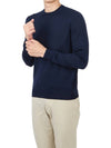 Men's Crew Neck Wool Knit Top Navy - DRUMOHR - BALAAN 6