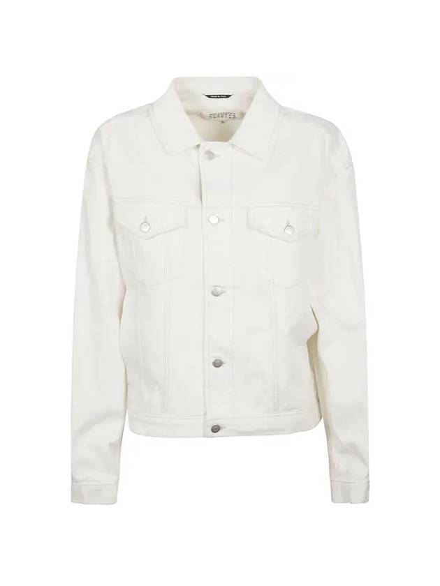 Women's Oversized Denim Jacket White - MAISON MARGIELA - BALAAN 1