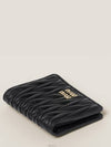 Matelasse Leather Half Wallet Black - MIU MIU - BALAAN 3