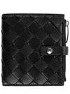 Intrecciato Zipper Half Wallet Black - BOTTEGA VENETA - BALAAN 2