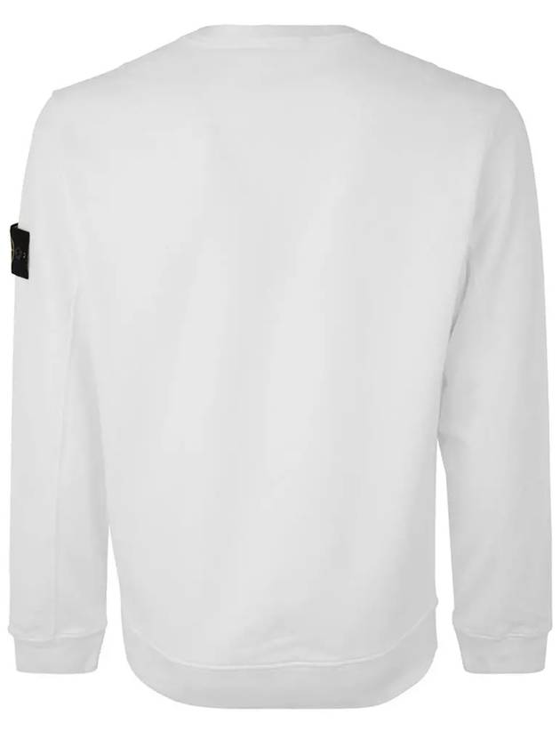 Brushed Cotton Fleece Garment Dyed Crewneck Sweatshirt White - STONE ISLAND - BALAAN 4