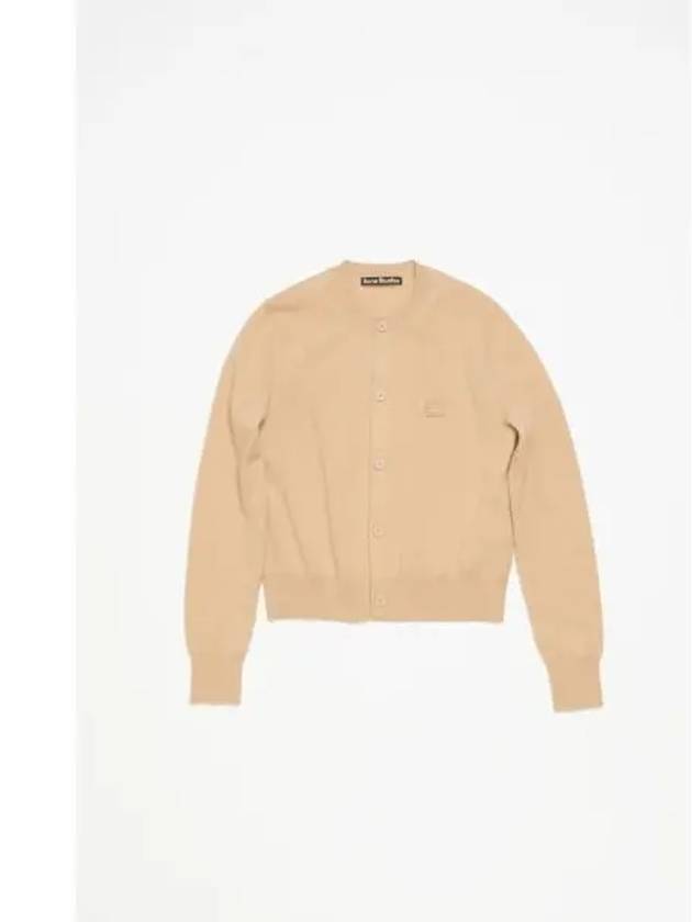 Face Patch Crop Cardigan Biscuit Beige - ACNE STUDIOS - BALAAN 2