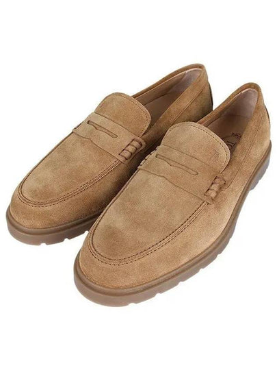 Pebble Tab Moccasin Suede Penny Loafers Brown - TOD'S - BALAAN 2