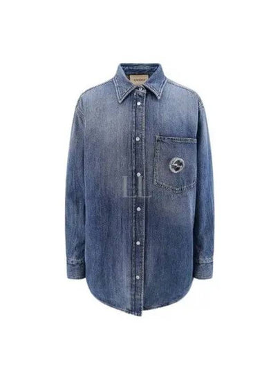 Washed Organic Denim Shirt Blue - GUCCI - BALAAN 2