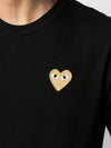 Small Gold Heart Wappen Short Sleeve T-Shirt Black P1 T216 1 - COMME DES GARCONS - BALAAN 7