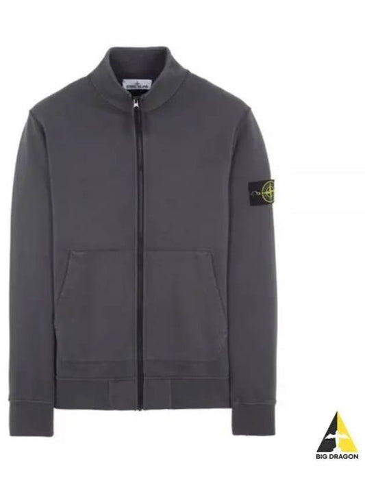 Wappen Patch Cotton Fleece Zip-up Jacket Dark Grey Melange - STONE ISLAND - BALAAN 2