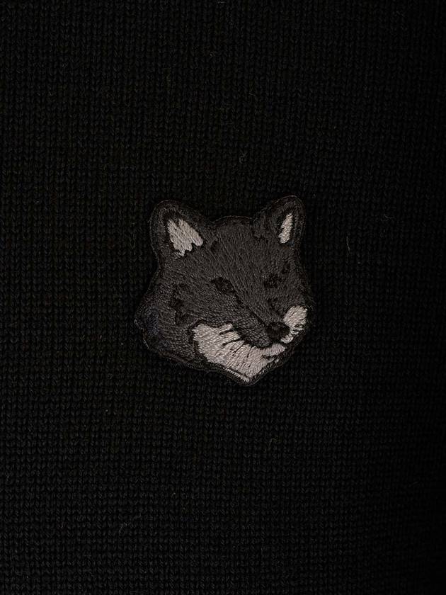 Fox Motif Knitted Polo Shirt Ink Black - MAISON KITSUNE - BALAAN 4