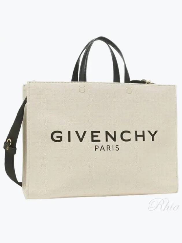 G Logo Canvas Medium Tote Bag Beige - GIVENCHY - BALAAN 2