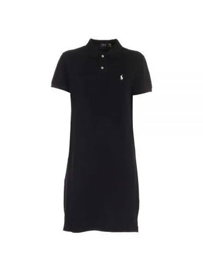 Women's Pony Logo Midi Dress Black - POLO RALPH LAUREN - BALAAN 2