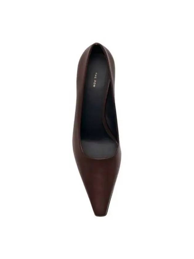 The Row Women s Brown Square Toe Kitten Calfskin Pumps Heel F1279 L52 - THE ROW - BALAAN 4