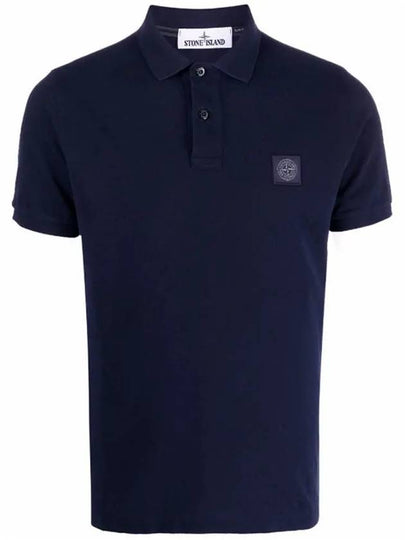 Men's Wappen Logo Patch Polo Shirt Navy - STONE ISLAND - BALAAN 2