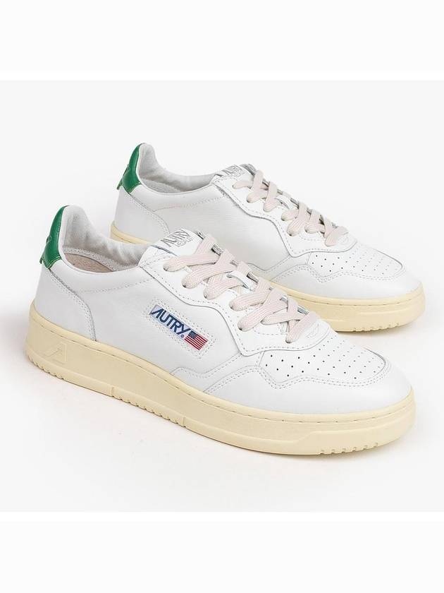 Medalist Green Tab Leather Low Top Sneakers White - AUTRY - BALAAN 3