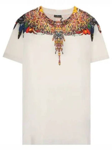 CMAA018F190010220188 Multicolor Wing Round Short Sleeve T Shirt White Men s TR 270717 - MARCELO BURLON - BALAAN 1