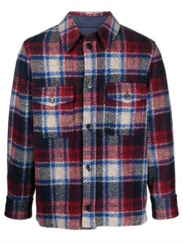 Kervon Check Oversized Shirt Jacket Red - ISABEL MARANT - BALAAN 2