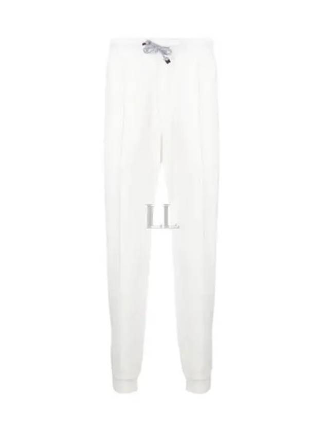 Men's Techno Fleece Cotton Track Pants White - BRUNELLO CUCINELLI - BALAAN 2