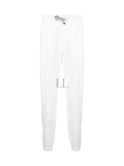 Men's Techno Fleece Cotton Track Pants White - BRUNELLO CUCINELLI - BALAAN 2