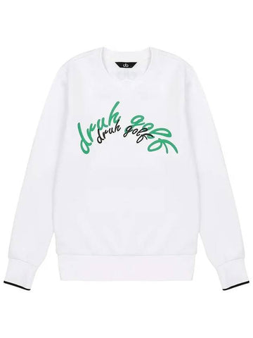 Drew Print Sweatshirt DF41LT02WHITE - DRUH GOLF - BALAAN 1