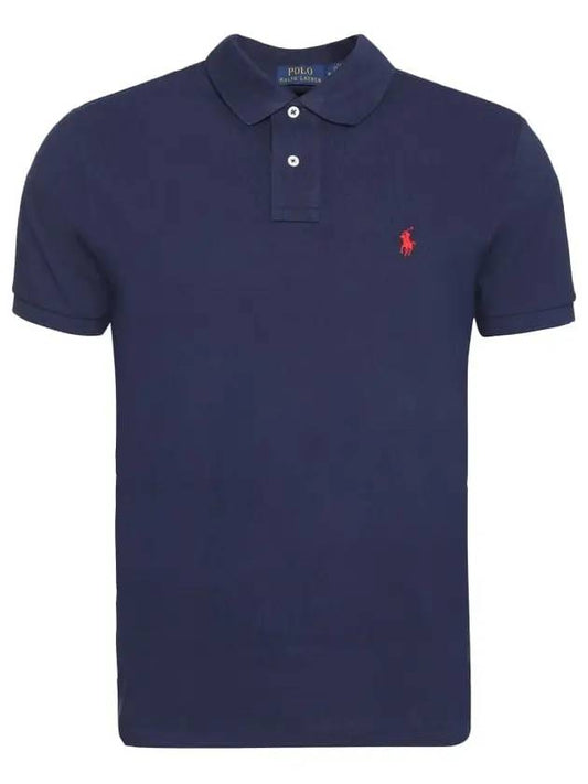 Men's Red Embroidered Logo Polo Shirt Navy - POLO RALPH LAUREN - BALAAN 1