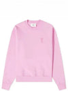 Heart Logo Cotton Sweatshirt Candy Pink - AMI - BALAAN 2