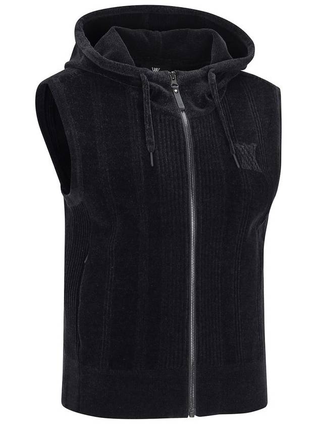 Official W CHANILLE KNIT HOOD VT BK - ANEWGOLF - BALAAN 4