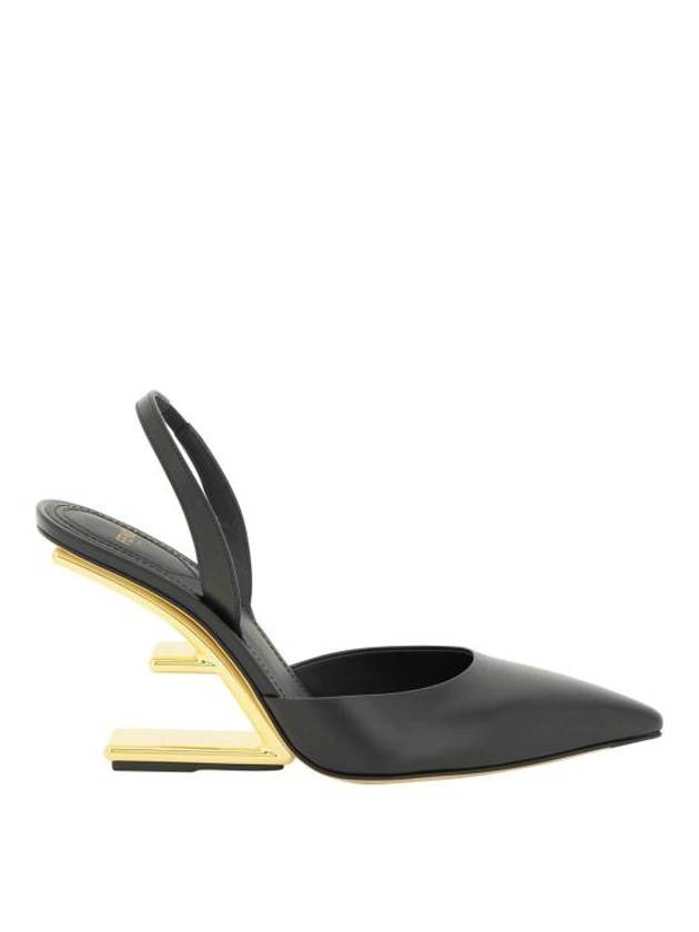 Women's First F Shape Metal Slingback Heels Black - FENDI - BALAAN 2