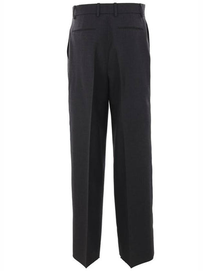 Wool Gabardine Wide Pants Dark Grey - GUCCI - BALAAN 2