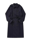 Greta Double Breasted Cotton Trench Coat Navy - A.P.C. - BALAAN 2