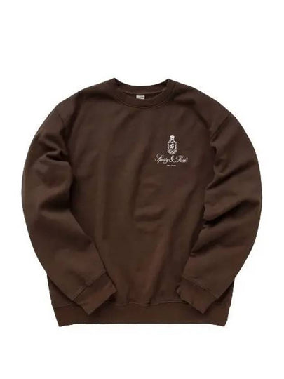 Vendome Crew Neck Cotton Sweatshirt Chocolate - SPORTY & RICH - BALAAN 2