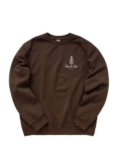 Vendome Crew Neck Cotton Sweatshirt Chocolate - SPORTY & RICH - BALAAN 1