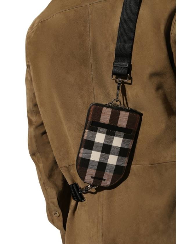 Check Leather Phone Case Cross Bag Dark Burch Brown - BURBERRY - BALAAN 3