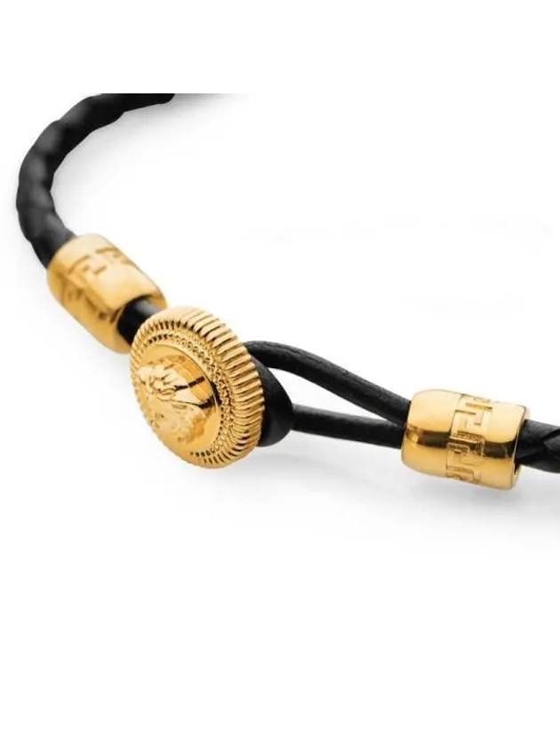 Medusa Biggie Leather Bracelet Black - VERSACE - BALAAN 5