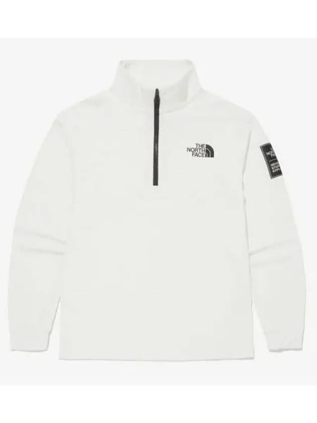 The North Face KIDS Comfy Long Sleeve Half Zip Tee NT7LQ54T WHT - THE NORTH FACE - BALAAN 1