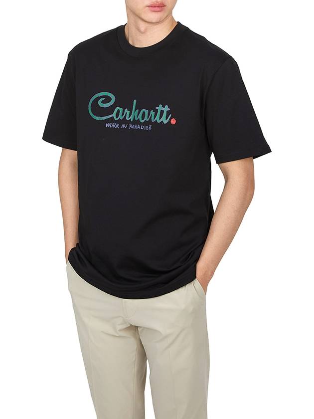 Paradise Script Short Sleeve T-Shirt Black - CARHARTT WIP - BALAAN 5