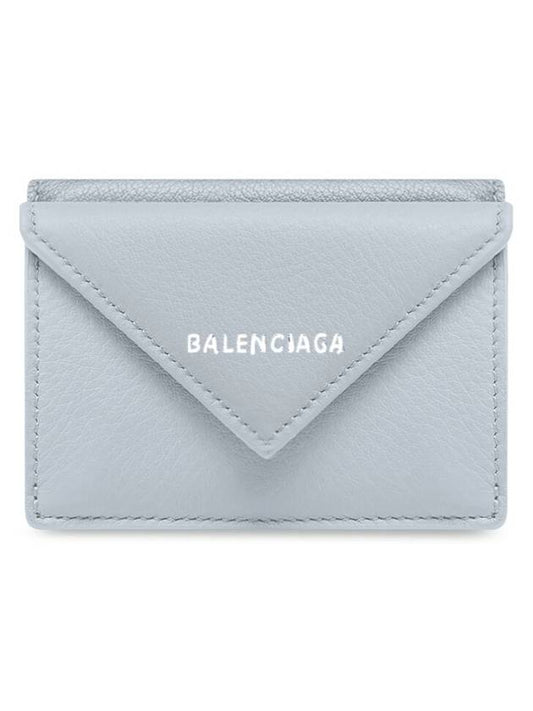 Mini Papier Snap Half Half Wallet Light Blue - BALENCIAGA - BALAAN 1
